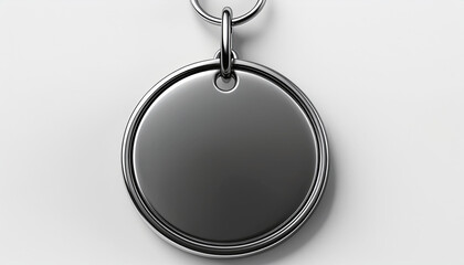 mockup of a round keychain on a white background ai generated