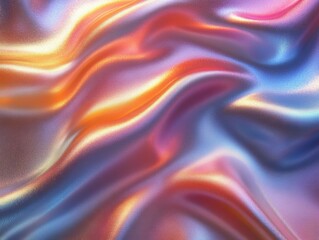 Obraz premium Abstract colorful fabric texture with flowing waves and light reflections.