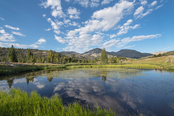 Obraz premium Subalpine pond Bridger Wilderness, Wind River Range, Wyoming.