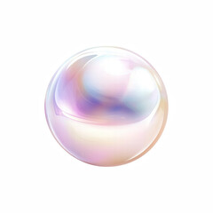Obraz premium Realistic pearl with smooth iridescent surface and soft reflections, isolated on transparent background. Generative Ai.
