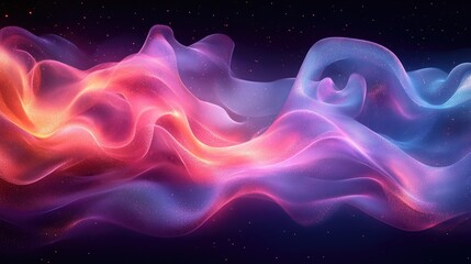 Obraz premium A vibrant, flowing abstract design with waves of color and light.