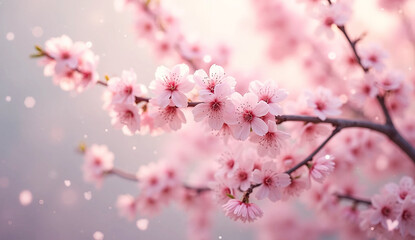 Obraz premium pink cherry blossom in spring 