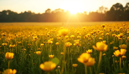 Obraz premium field of spring flowers