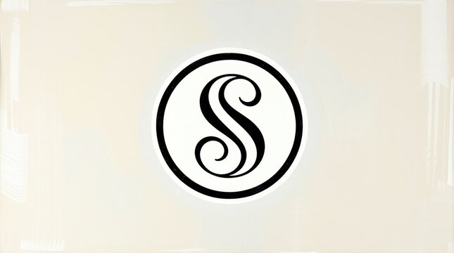 modern monogram logo with a sleek circular 'S' design in black and white