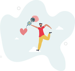 Emotional Intelligence, EI or control feeling and emotion with logical thinking brain, empathy or social skill, self control or balance concept.flat characters.