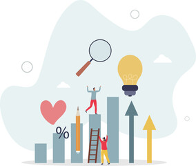 Team build as effective project development with partners tiny person concept.flat characters.