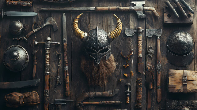 Viking. Fantasy Armory & Weapons. Illustration