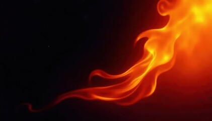 Fiery orange and yellow flames dance against a stark black backdrop , nature, elemental, illustration