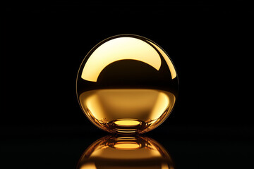 Gold ball isolated on a black background