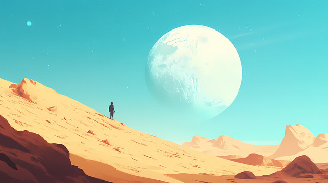 Desert fantasy science fiction worlds often include mysterious desert planets hidden on the edge of the galaxy. Hidden Worlds. Illustration