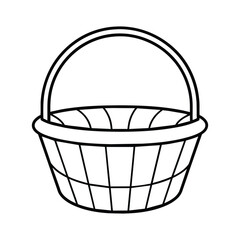 Fototapeta premium Blank basket silhouette vector illustration