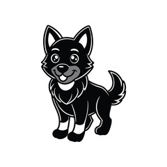 Cute dog vector illustration.