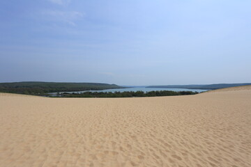 sand dunes on the beach in summer
