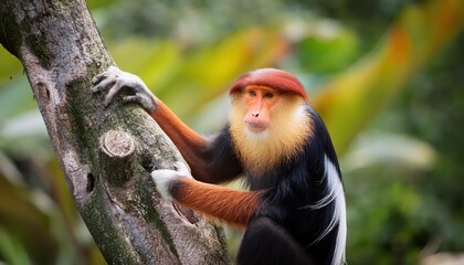 Fototapeta premium Enchanting Autumn Twilight in a Magical Forest, Abundant with Rich Hues, Golden Leaves, Misty Air, and the Whispers of Ancient Trees