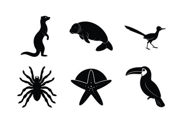 Set of animal silhouette vector illustration