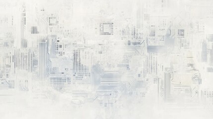Obraz premium Minimalist circuit board design in a very light gray or pastel blue, 16:9