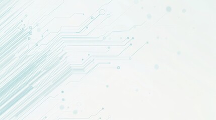 Fototapeta premium Minimalist circuit board design in a very light gray or pastel blue, 16:9
