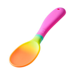 Vibrant Silicone Dough Scraper with Pink Handle Isolated on Transparent Background