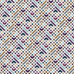 Seamless repeating pattern with an abstract simple design made of small square tiles arranged in diagonal lines. Modern geometric mosaic style. Vector illustration.