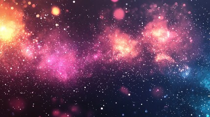 Obraz premium Cosmic Nebulae Displaying Vivid Colors and Stellar Dust