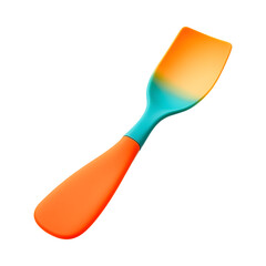 Modern Silicone Baking Scraper with Blue Handle Isolated on Transparent Background