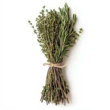 A bundle of dried, aromatic herbs like rosemary and thyme - Generative AI