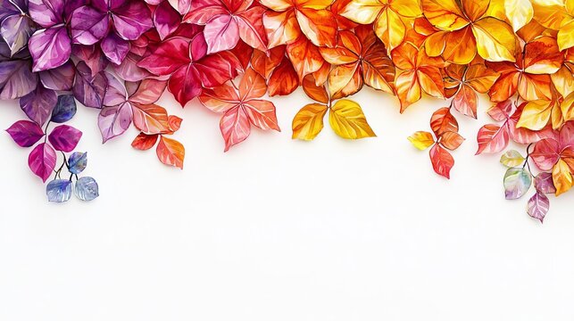 India Holi Festival Celebration Happiness Color Culture Powder Energy Colorful autumn leaves on a white background.