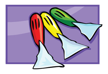Set of a thin line of icons. Construction and repair, spatulas, trowel and trowel for tiles.