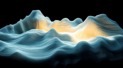 Inverted landscape formation geometric terrain slices ethereal lighting environment surreal gravitational composition. Inverted Reality. Illustration