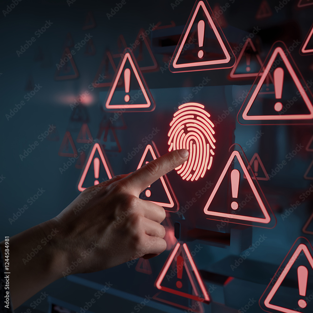 Poster cybersecurity vulnerability: warning alert system. system hacked, cybercrime, virus, malicious softw