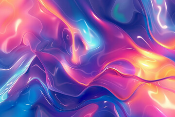 Obraz premium Abstract Different Color Wallpaper with Bright Intertwining Shapes Forming Waves in Rainbow and Pastel Tones for Digital Devices