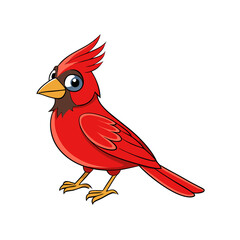 Cardinal Bird Vector Illustration – Cartoon, Clipart & Line Art Design on White Background,  Cardinal bird vector illustration in cartoon, clipart, and line art styles on a white background.