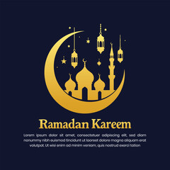 Ramadan Kareem Greeting Card Islamic Festival Social Media Post Design Template