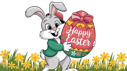 Easter Bunny Carrying an Egg