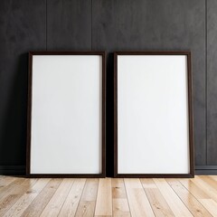 Mockup Frames Minimalist in Concrete and Wood Interior