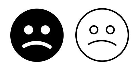 Sad face icon. emotion icon set