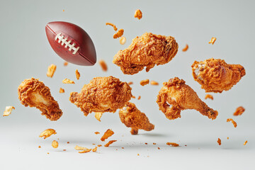American football with fried chicken game night food