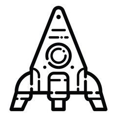Rocket Launch Outline Icon Isolated On White Background