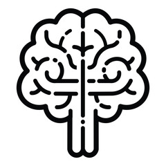 Creative Brain Outline Icon Isolated On White Background