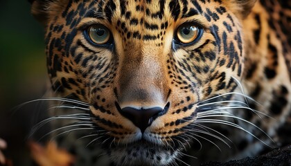 Naklejka premium Vivid Leopard Stalking through Moonlit Savannah, Majestic Creature in Shadowy Silhouette, Captured at Twilight on African Plains.