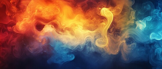 Fototapeta premium Abstract Swirling Colors Of Blue And Orange Ink