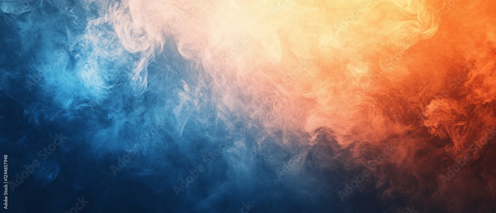 Canvas Prints Abstract Blue And Orange Smoke Swirling Design