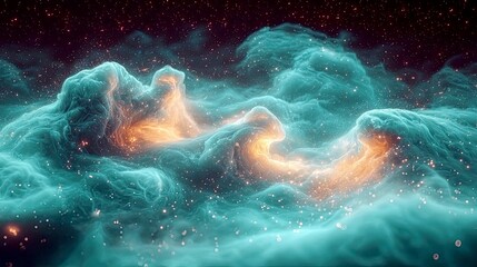 Fototapeta premium Cosmic Dreamscapes: A Journey Through Vibrant Nebulae and Celestial Wonders