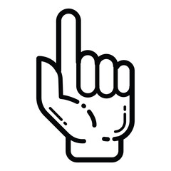 Pointing Finger Gesture Outline Icon Isolated On White Background