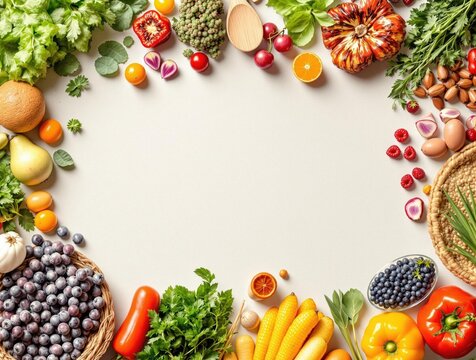 Fresh produce and healthy eating for national nutrition month design - Powered by Adobe