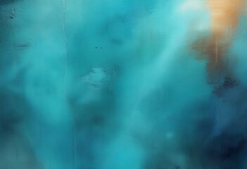 Fluid teal and deep blue resin art with gold leaf accents. Abstract oceanlike texture, creating a dynamic, luxurious visual effect. Modern artwork.