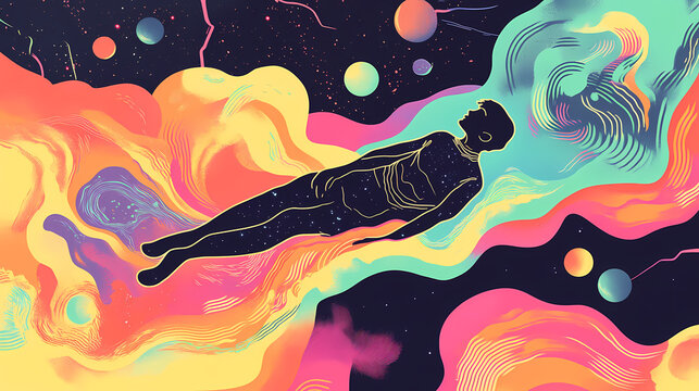 surreal astral projection concept