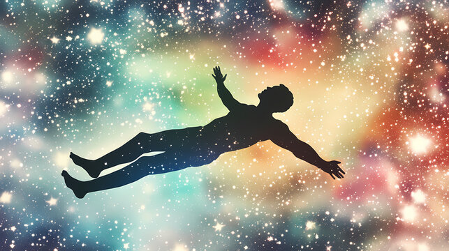 astral body silhouette abstract space