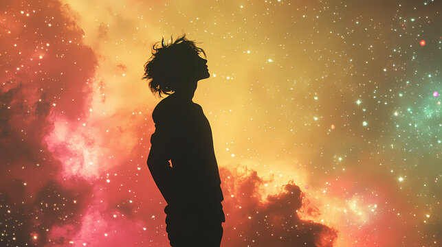 astral body silhouette abstract space