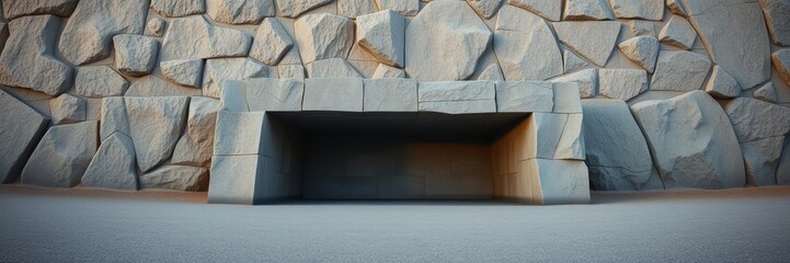 Cave-like structure against a rocky wall representing calmness and solitude